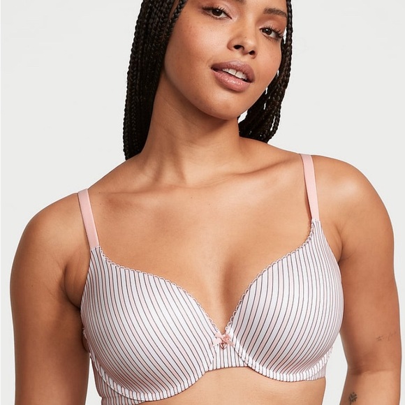 Victoria's Secret Other - Body by Victoria- NWOT- Perfect Shape Bra- 34C- Smooth in Pink Stripes